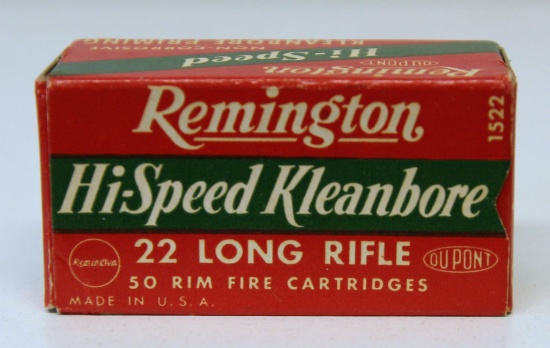 Full Vintage Box Remington Hi-Speed Kleanbore .22 LR Cartridges