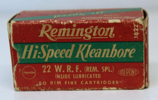 Full Vintage Box Remington Hi-Speed Kleanbore .22 WRF Cartridges