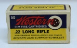 Full Vintage Box Western .22 LR Cartridges Army Lot Dated 1945