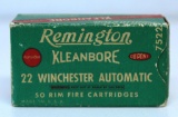 Full Vintage Box Remington .22 Winchester Automatic Cartridges