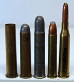 Mixed Lot Collector Cartridges - .45-90 Blank, .(2) 45-70 Gov't, .375 Winchester, .275 H&H Magnum