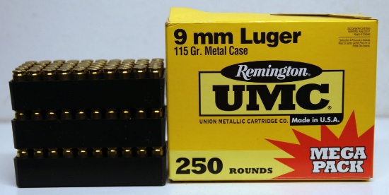 150 Rounds Remington UMC 9 mm Luger 115 gr. Metal Case Cartridges