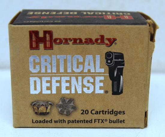 Full Box 20 Hornady Critical Defense .45 Colt 185 gr. FTX Cartridges