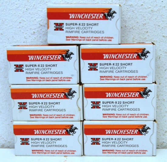 7 Full Boxes Winchester Super-X .22 Short High Velocity Cartridges