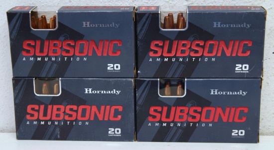 4 Full Boxes Hornady SubSonic .300 Blackout 190 gr. Sub-X Cartridges