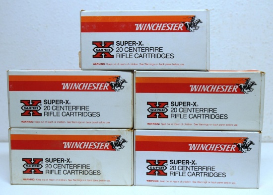 5 Full Boxes Winchester .225 Winchester 55 gr. Pointed Soft Point Cartridges