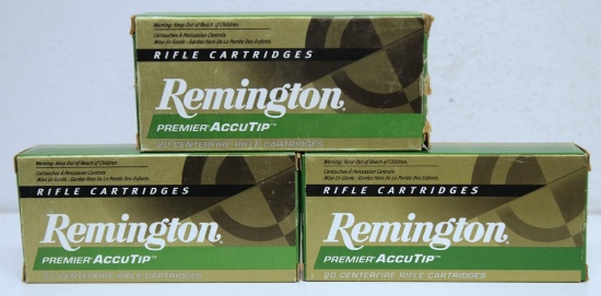 3 Full Boxes Remington Premier AccuTip .17 Remington Fireball 20 gr. AccuTip-V Cartridges