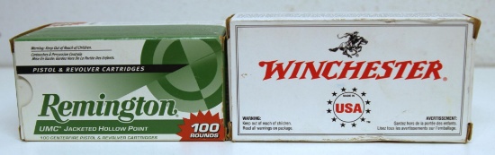 Full Box 100 Remington 9 mm Luger 115 gr. JHP and Full Box Winchester 9 mm Luger 115 gr. FMJ Target