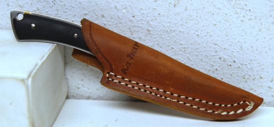 Ka-bar No. 1227 Fixed Blade Hunting Knife with Leather Sheath, 2 3/4" Blade, 6" Overall