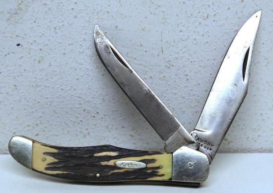 Kabar No. 1184 2 Blade Pocket Knife, 4 1/4" Blades, 5 1/4" Closed