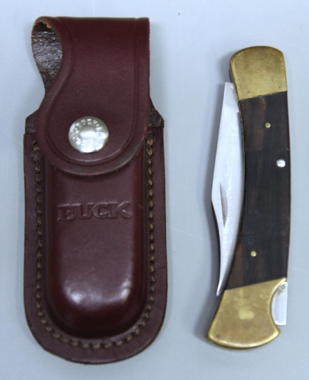 Buck 110 Folding Knife with Leather Sheath