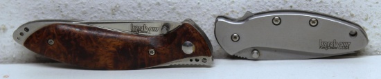 2 Kershaw Single Blade Pocket Knives - No. 1600 and No. 1460 Designed by Ken Onion