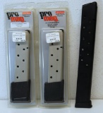 3 Pro Mag 1911 .45 ACP High Capacity Magazines - 2 Nickel 10 Round, 1 Black 15 Round