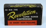 Full Vintage Box Western Auto Revelation Super Range .22 Short Cartridges