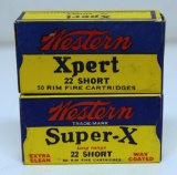Full Vintage Box Western Super-X .22 Short Cartridges and Full Vintage Box Western Xpert .22 Short
