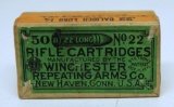Full Vintage Two Piece Box Winchester .22 Long 1/2 Cartridges
