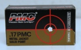 Full Box PMC .17 PMC 20 gr. Solid Point Cartridges
