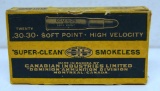 Full Vintage Box C-I-L Dominion Super-Clean .30-30 Win. 170 gr. SP Cartridges
