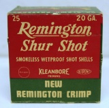 Full Vintage Box Remington Shur Shot 20 Ga. 2 3/4
