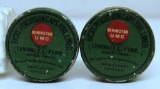 2 Vintage Full Tins with 1 Sealed Remington UMC Hicks' Percussion Caps