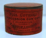 Full Vintage Sealed Tin of 250 Percussion Gun Caps F. Joyce, London, England