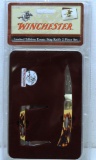 Winchester Limited Edition 2 Piece Stag Handle Pocket Knife Set in Collectible Tin, Original