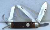Remington UMC R-4 5 Blade Pocket Knife - 2 Knives, Can Opener, Screwdriver, Saw