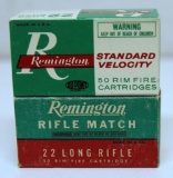 Full Vintage Box Remington Standard Velocity .22 LR and Full Vintage Box Remington Rifle Match .22