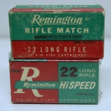 Full Vintage Box Remington Rifle Match .22 LR and Full Vintage Box Remington Hi Speed .22 LR