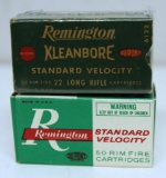 2 Different Full Vintage Boxes Remington Standard Velocity .22 LR Cartridges