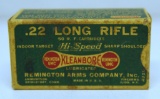 Full Vintage Remington Dog Bone Box .22 LR Indoor Target Sharp Shoulder Cartridges