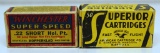 Partial Vintage Box of 18 Winchester Super Speed .22 Short Hollow Point and Partial Vintage Box of