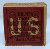 Rare! Full Vintage Box United States Cartridge Co. Lowell Bullet Breech Caps for Saloon Pistols &