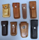 8 Mixed Leather Knife Sheaths, Cases