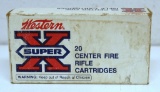 Full Vintage Box Western Super-X .250 Savage 87 gr. Pointed Soft PT Cartridges