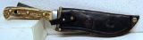Puma White Hunter Fixed Blade Hunting Knife No. 6377 with Leather Sheath, 6 3/8