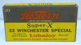 Full Vintage Box Western .32 Winchester Special 170 gr. Soft Point Cartridges