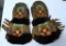 Pair Old Beaded Indian Gauntlet Type Mittens, Sheep Skin Lined