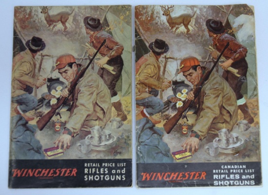 Old Winchester Literature 1958 Winchester Retail Price List Rifles and Shotguns, Canadian and U.S.