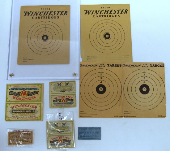 Old Winchester Items Mixed Lot - 2 1916 Winchester Advertising Paper Targets, 2 Winchester Air Rifle