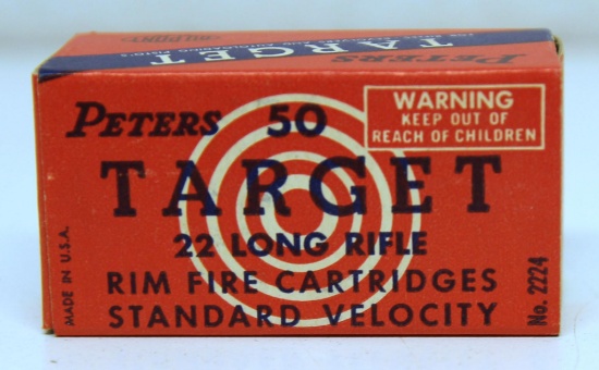 Full Vintage Box Peters Target .22 LR Standard Velocity Cartridges