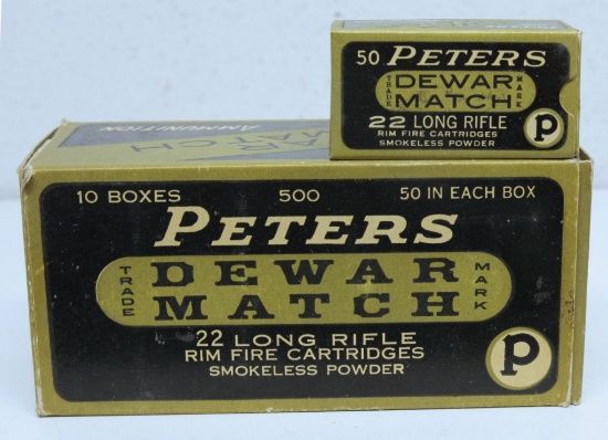 Full Vintage Brick Peters Dewar Match .22 LR Cartridges