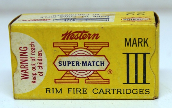 Full Vintage Box Western Super Match Mark III .22 LR Cartridges