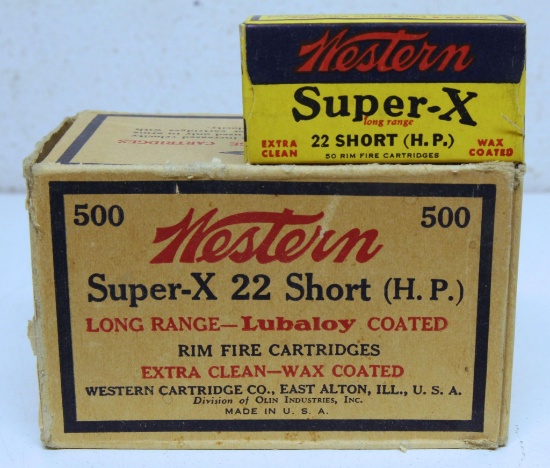 Full Vintage Brick Western Super-X Long Range .22 Short Hollow Point Cartridges