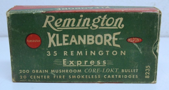 Partial Vintage Box 19 Remington Express .35 Remington 200 gr. Cartridges
