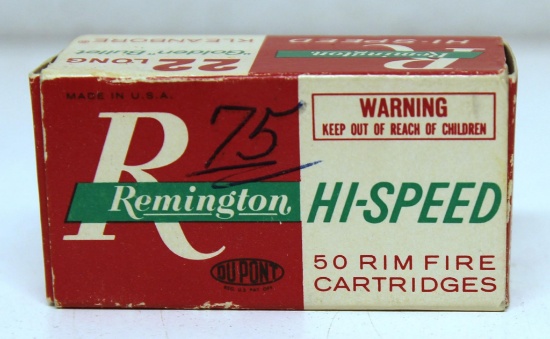 Full Vintage Box Remington .22 Long Cartridges