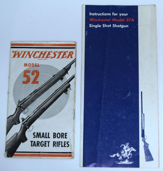 Old Winchester Literature Winchester Model 52 Small Bore Target Rifles Booklet and Instructions for