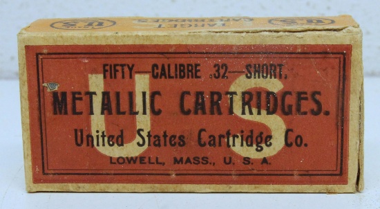 Full Vintage Sealed Box United States Cartridge Co. .32 Short Rim Fire Target Cartridges