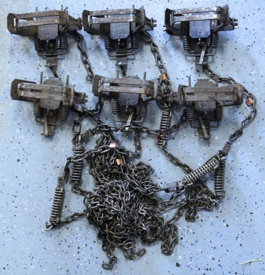 6 Bridger #2 Double Coil Spring Leg Hold Traps