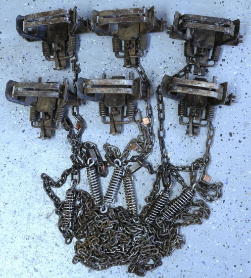 6 Bridger #2 Double Coil Spring Leg Hold Traps